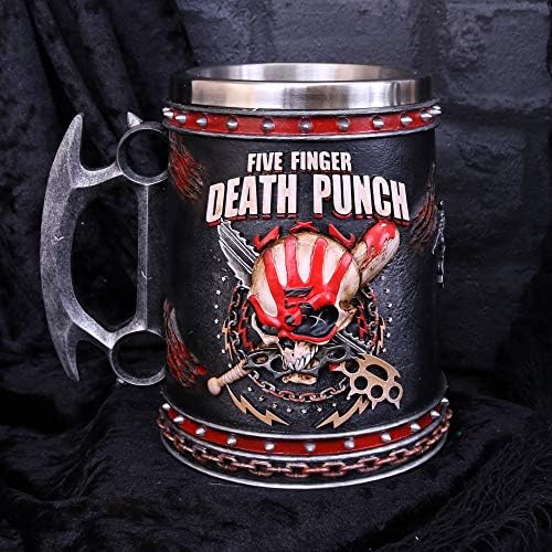 Nemesis agora B4654N9 Cinco dedos Death Punch Tankard 15cm, resina com inserção de aço inoxidável, preto