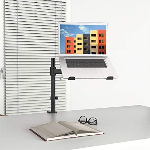 Shoppingll totalmente ajustável Laptop Stand para laptops até 17 , pinça de mesa e montagem de ilhó-SA-D28+D15-Black