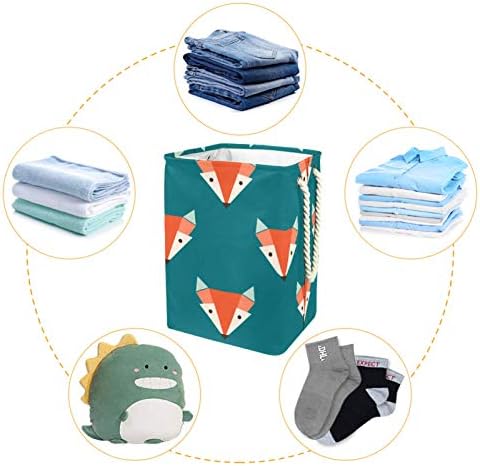 Deyya Cestas de lavanderia à prova d'água Alto Robustível de raposas dobráveis ​​cesto de estampa geométrica para crianças adultas meninos