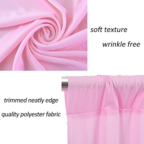 Cortina de cenário rosa de 10 pés x 10 pés para festas de painéis de cortinas de pano de fundo grátis de rugas rosa claro
