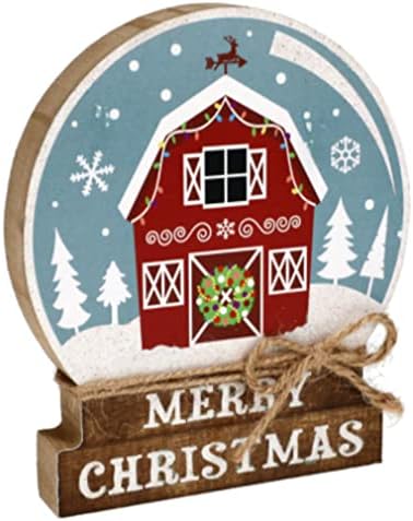Farmhouse Winter Decoração sazonal de férias Decorações de Natal Sentter - Sinais de bandeja em camadas