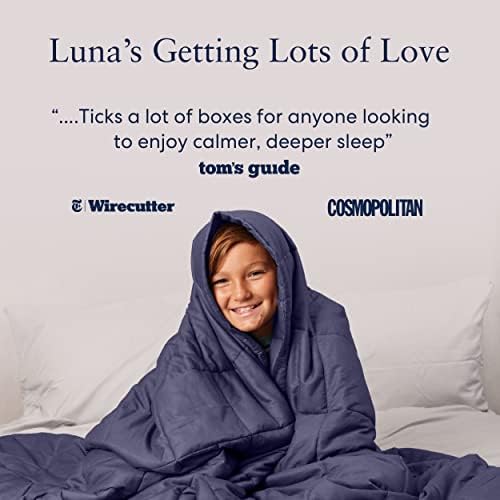 LUNA [Cobertores com peso de algodão cobertor respirável de resfriamento- Oeko-Tex Premium Quality | Calming & Cool All Seasons Cobertores pesados ​​para adultos [15 libras - Queen - 60 x 80] [bege]