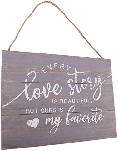 GSM Brands Love Story Plank Wood Hanging Signing