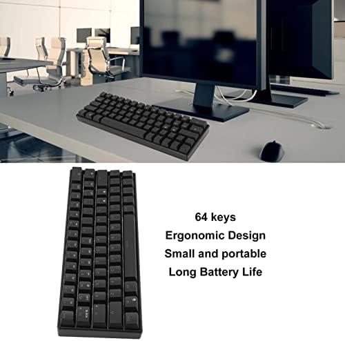 Teclado mecânico de Luqeeg RGB, 64 teclas de 60% do teclado mecânico de jogos de jogo 2.4g, BT3.0 5.0, conexão do tipo C TI MODO TRI TECHADO MECÂNICO Eixo gótico, conexão ergonômica