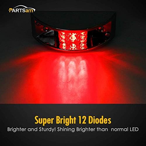 Partsam 8pcs Trailer blindado LED LED e luzes marcadoras laterais 12LED - Habitação de plástico cromado