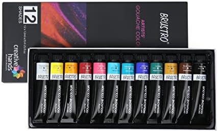 Brustro Artists Gouache Color Conjunto de 12 cores x tubos de 12 ml.