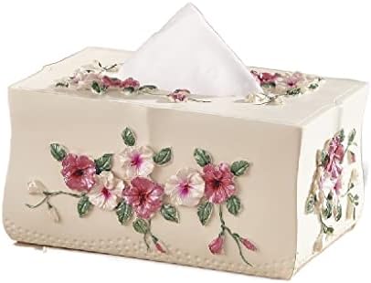 N/A Caixa de lenço de madeira de madeira decoração de rosa sala de estar guardanapo caixa de papel caixa de papel decoração