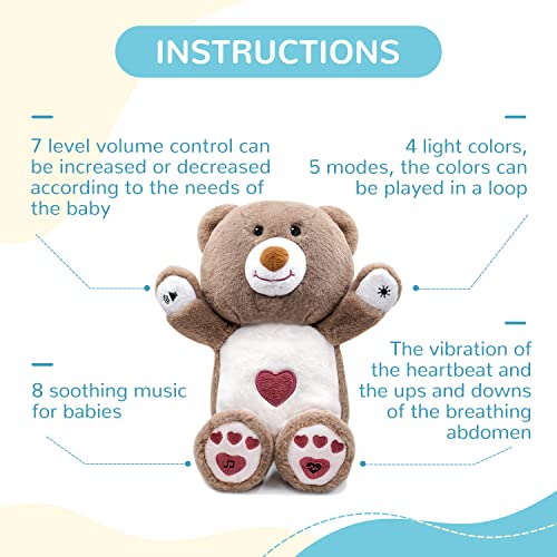 Dearbaby Baby Sleep Soother, Recém-nascido Essentials Baby Stuff Toys 0-6 meses, Baby Christmas Girl Gifts Som Som Machine para