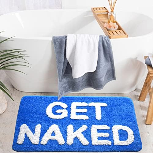 Evavee pegue banho nua tapete rosa azul engraçado Ranta de banheiro de banheiro chuveiro engraçado Decoração de banheiro divertida Diversão