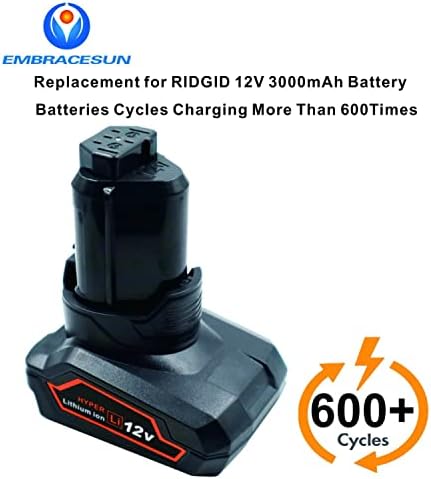Abraçosun 3000mAh 18650 Bateria recarregável Banco de bateria RID12b Bateria de íons de lítio 12V Substituição para