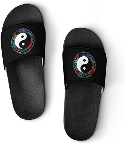 Yin e Yang Taichi House Sandals não deslizam os chinelos do dedo do pé para massagem banheira de spa de chuveiro