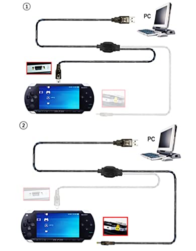 NOVO PARA PSP3000 2IN1 CARGA USB CABELA DE CABO DE CABO DE CABO DE CABO 2 Substituição, compatível com PlayStation Portable
