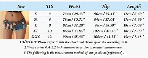 EUA 4 de julho Mulheres rasgadas jeans mid ascensão shorts jeans Jeans Patriótico STRESS Hole mini calça quente