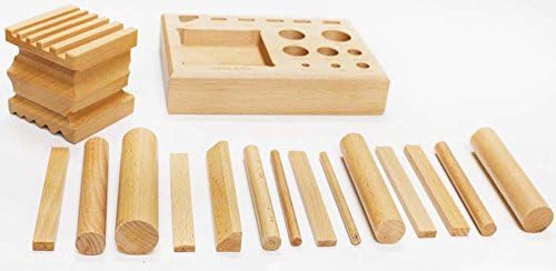 Toolusa 16 peças Bloco de swage de madeira com vários socos em forma: TJ-43352