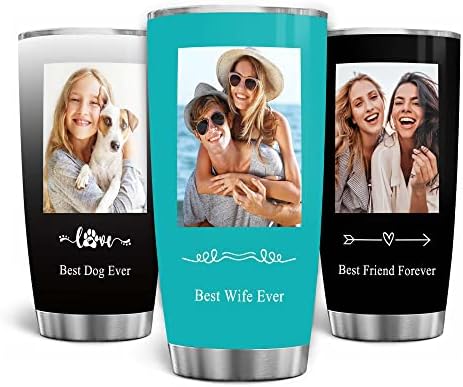 Tumbler de foto personalizado para famílias de mãe mãe, texto de imagem personalizada no presente de caneca de café