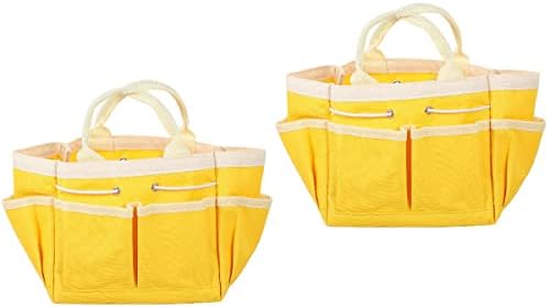 Tote de tela do doool Bags sacolas de bolsas de ferramentas de jardim Organizador de jardinagem: 2pcs Ferramentas