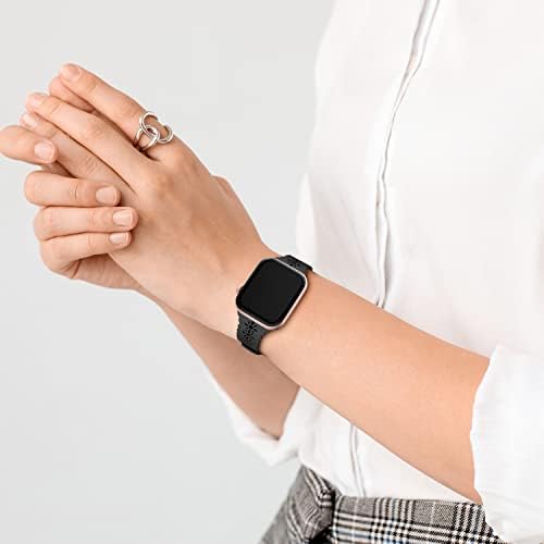Banda de silicone de renda Aoevi compatível com a banda Apple Watch 38mm 40mm 41mm 42mm 44mm 45mm, mulher de substituição