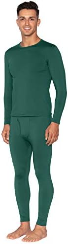 Bodtek Long Rouphe Mens Set - Long John Thermal Underwear para homens Camada base forrada de lã - Pijama de cima e inferior