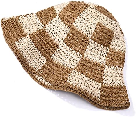 Chapéu de chapéu solar chapéu de balde para mulheres de crochê de crochê de crochê amplo