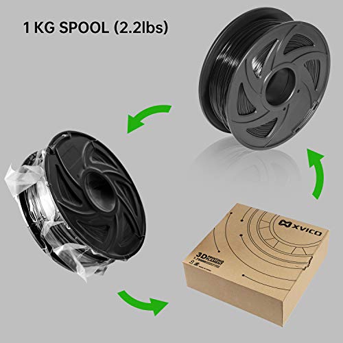 Filamento PLA 1,75 mm 3D PLA PLA Black 3D Filamento de 1kg Spool Fit FDM 3D Impressora XVICO