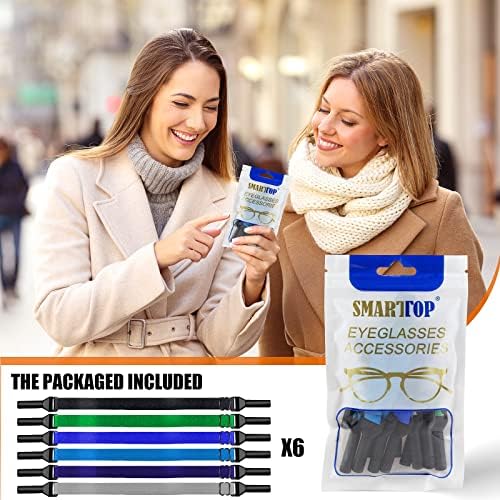 Óculos ajustáveis ​​de smarttop strap-6 pacote sem correias de Ópias de cauda Eyewear Retentor esportivo UNisex Sunglass titores