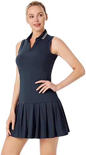 Vestido de tênis feminino de Jack Smith vestidos de golfe sem mangas com shorts vestido ativo atlético 2 em 1 s-xxl