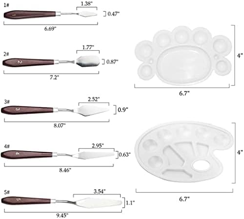 Kit de pincel de tins de pincel, pincel de pintura com faca de paleta/esponjas e bandejas de tinta para pincéis de tinta