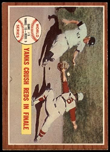 1962 TOPPS 236 1961 World Series - Jogo 5 - Yanks Crush Reds em Finale Nova York/Cincinnati Yankees/Reds Ex Yankees/Reds