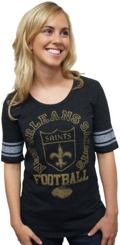 NFL New Orleans Saints Trintage TriBlend Manga Short Crew Neck Tee Women's