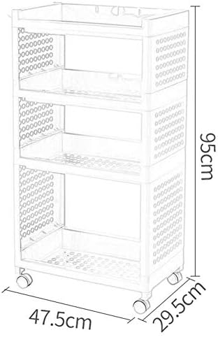 Prateleira de cozinha removível mtylx, prateleira de armazenamento banheiro de banheiro plástico de plástico decorativo Multifuncionamento do 4º andar da prateleira de armazenamento do quarto, branco, bege, 35.5x29.5x90cm