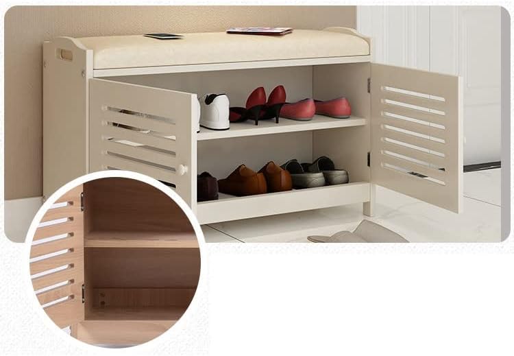 Slnfxc Shoe Gabinete Obturador Porta da porta pode sentar na porta de sapato salvar espaço de sapato integrado gabinete de sapato