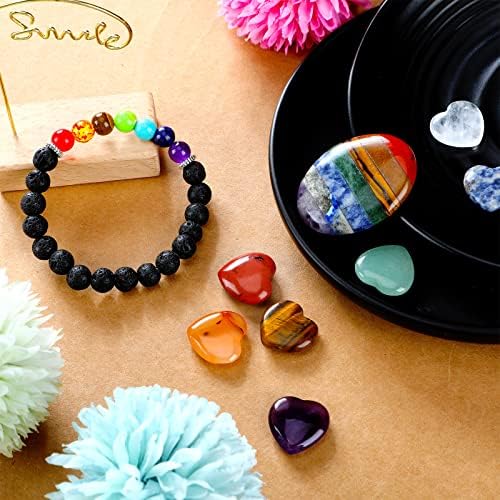 11 peças Chakra Preocupado Pedras de sete chakra coração preocupação de pedra de pedra Cristal Energia Chakra Stones Bracelet 7 Chakra