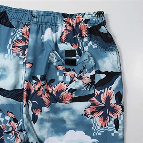 Shorts para homens shorts soltos ajuste 3d imprimido havaiano workout shorts de malha de malha
