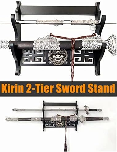 Flursaile Kirin Sword Sword Solder Montagem da parede Katana Stand Stand Sword Hook Sword Hanger para Samurai Sword, Rapier