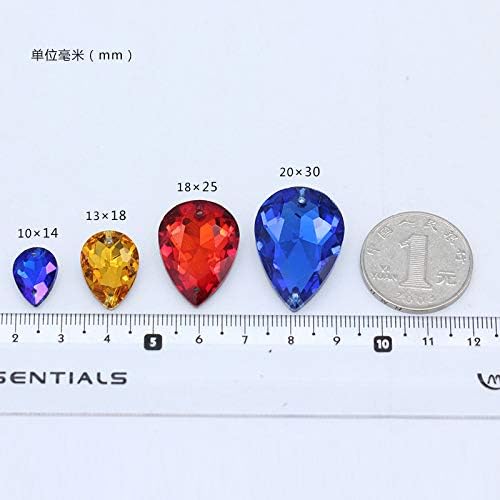 Xuccus 15p 18x25mm Crystal de lágrima de cor costurar em strass -rornadores Gotas de gotas de vidro de vidro costura