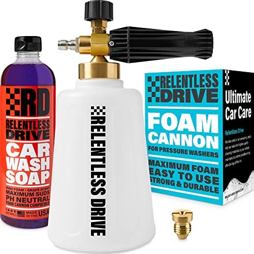 Canhão de espuma para lavadora de pressão kit - pistola de espuma de lavagem de carro com sabão de lavagem de carro - arruela