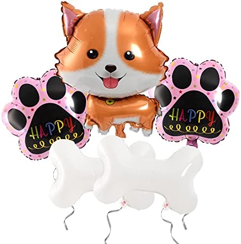 Balões de cão Haipops Pata Prinha Balões de Foil de Bono para Folas para Puppy Birthday Pet Dog Party Supplies