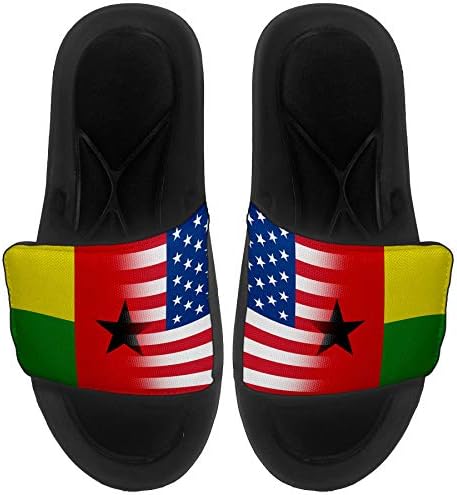 Sandálias/slides Slide-on-Slide para homens, mulheres e juventude-bandeira da Guiné-Bissau-Guiné-Bissau Flag