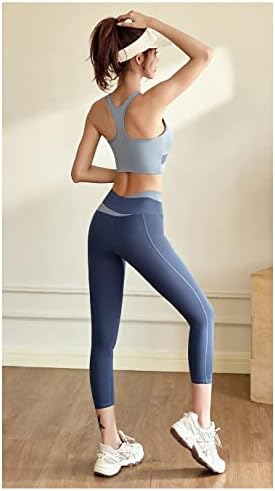 Mbera feminino de ioga usa sutiã esportivo acolchoado de 2 peças com altas cintura de fundo sem costura Conjunto de fitness sportswear