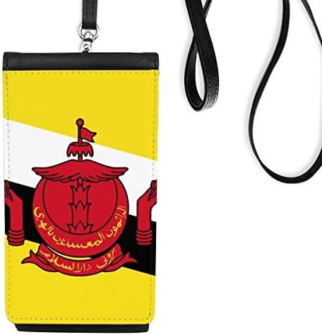 Bandeira nacional BRUNEI Country Country Phone Cartle Purse pendurada bolsa móvel bolso preto