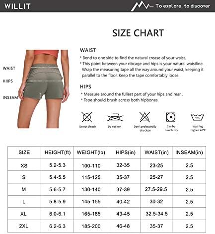 Willit Women's Shorts Caminhando Shorts Athletics Yoga Lounge Ativo Active Shorts Casual Comff Comff Comfy With Pockets 2.5