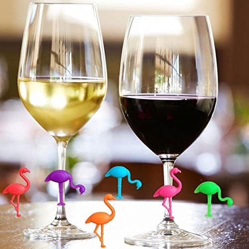 Hoxieya flamingo de vidro de vinho marcador encanta de silicone copo de bilheteria de identificação Copo de copo