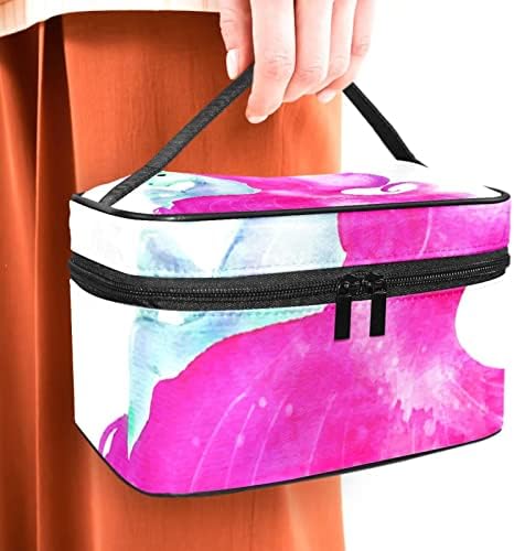 Bolsa de maquiagem de viagens de Yoyoamoy, unicórnio aquarela grande caixa de cosméticos Make Up Organizer com compartimento