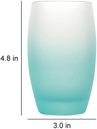 Yalych copos coloridos de vidro colorido conjunto de copos de bebida colorida de 2,12 oz, copos de bola alta do gradiente