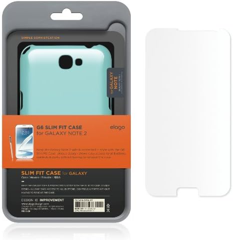 Elago G6 Slim Fit Case para Galaxy Note 2 + HD Professional Extreme Clear Film incluído - embalagem completa de varejo - coral azul