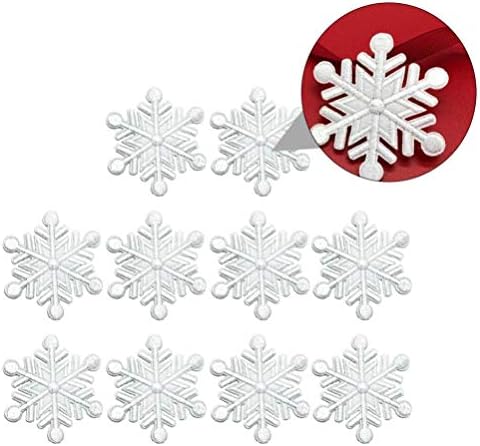 Bestoyard 20pcs de natal bordou patches bordados ferro de floco de neve nos apliques Xmas costura nos crachás de tecido diy para o natal