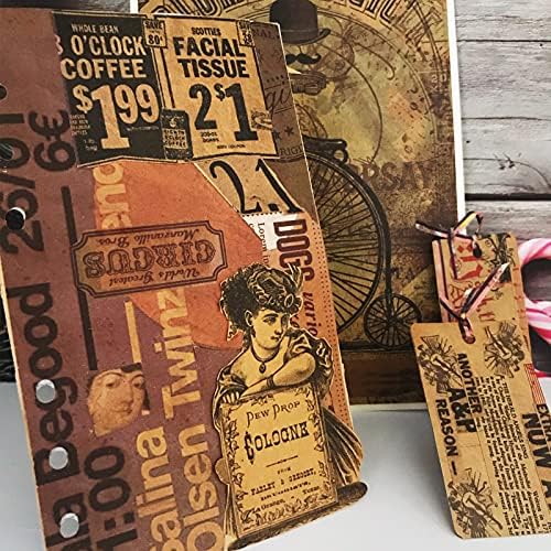 Papel de decoupage vintage 40 folhas Kraft Paper para scrapbooking, Efêmer para Junk Journals, DIY Planner, Background, Bording