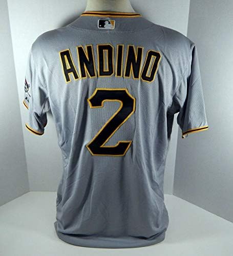 2013 Pittsburgh Pirates Robert Andino 2 Jogo emitiu Grey Jersey Pitt32940 - Jogo usado MLB Jerseys