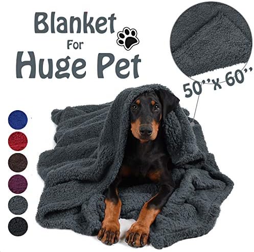 Cobertores de estimação grandes 50 x 60, super macio e macio sherpa engarrafando cachorro e cobertor de gato cobertura para sofá,