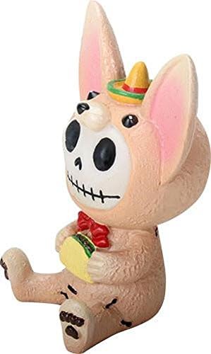 Summit Collection FurryBones Taco Signature Skeleton em Chihuahua figurino segurando um taco
